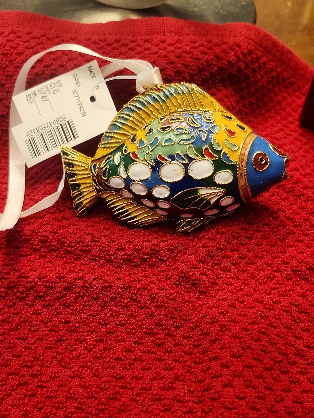 Hand-Painted Decorative Fish Ornament - Multicolor